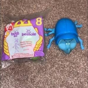 Lot of 2 A Bug's Life Happy Meal Toys - 1998 DIM the Beetle & PRINCESS ATTA